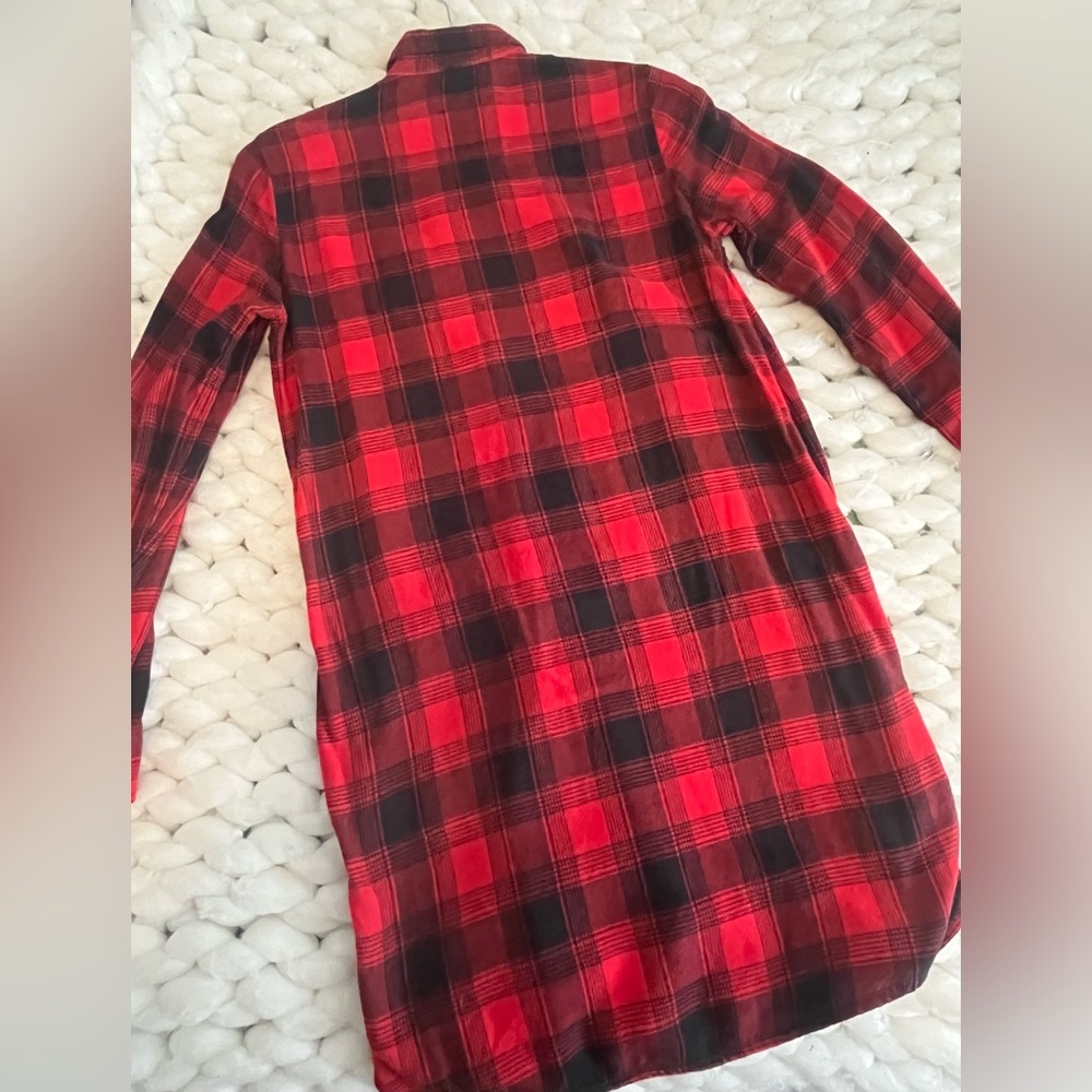 Express Red and Black Buffalo Plaid Shirt/Dress - Picture 4 of 4